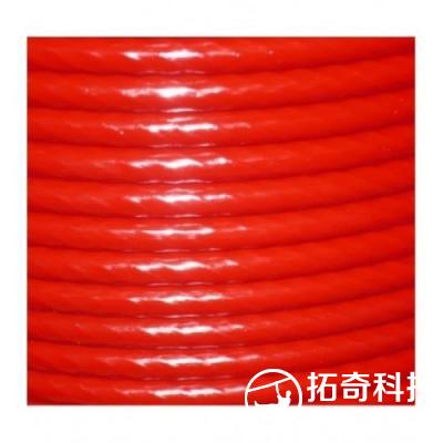 RED PLASTIC COATED WIRE ROPE Ø12 MM (0.47 IN) COATED, Ø10 MM (0.39 IN) WITHOUT COATING 200 M (656.16 FT) REEL