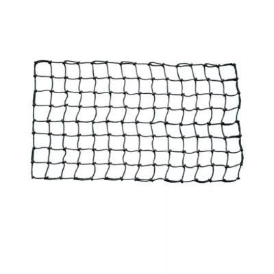Black PP climbing net, core Ø16mm square mesh 250mm, ring at each end,